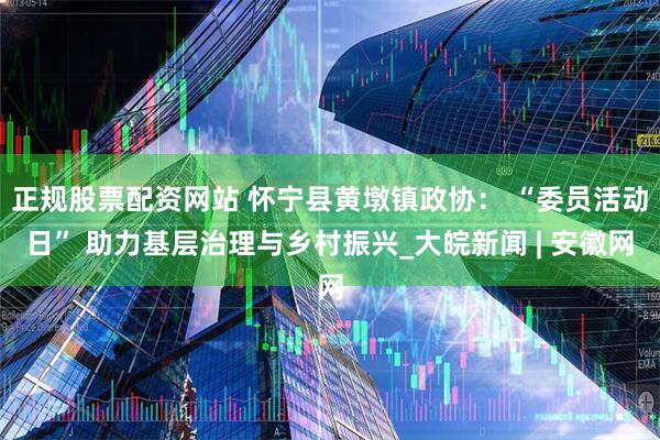 正规股票配资网站 怀宁县黄墩镇政协： “委员活动日” 助力基层治理与乡村振兴_大皖新闻 | 安徽网