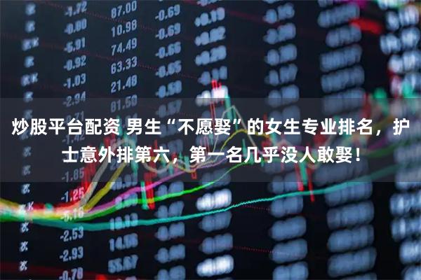 炒股平台配资 男生“不愿娶”的女生专业排名，护士意外排第六，第一名几乎没人敢娶！
