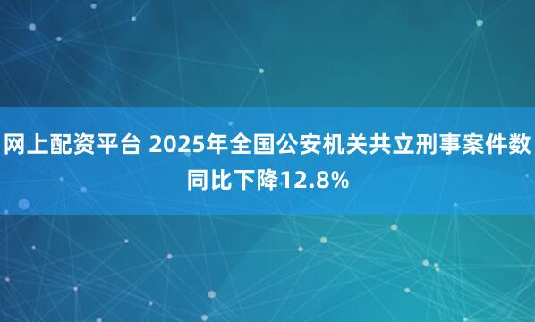 网上配资平台 2025年全国公安机关共立刑事案件数同比下降12.8%