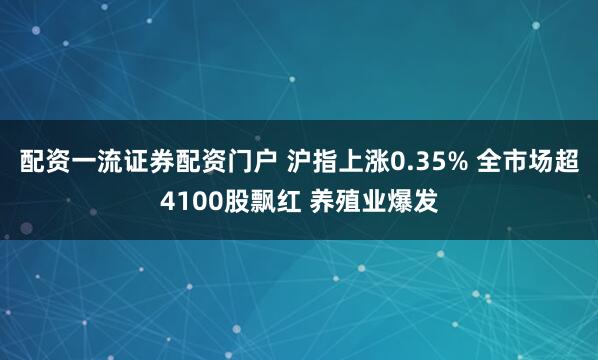 配资一流证券配资门户 沪指上涨0.35% 全市场超4100股飘红 养殖业爆发